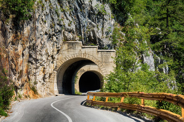 a tunnel on the mountain