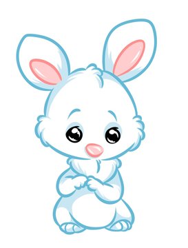 Rabbit white cartoon illustration isolated image
