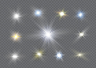 Fototapeta na wymiar Glow light effect. Star burst with sparkles.Sun.