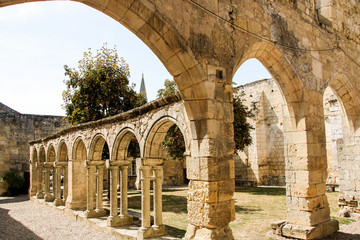 the cloister of Les cordeliers at saint emilion, france 
