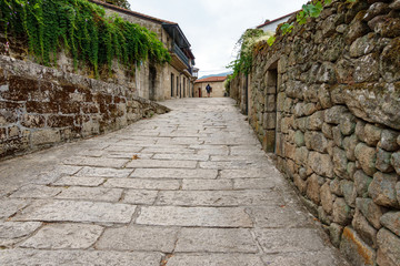 Fototapeta na wymiar Galician village Allariz with its typical stone streets
