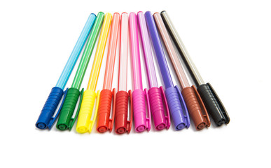 colored pens isolated