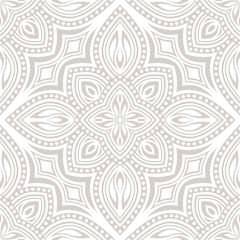 Seamless pattern of elements in Oriental style. Floral motifs.