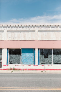 Abandoned building on the road