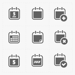 Vector Black Calendar Icons