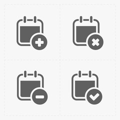 Vector Black Calendar Icons