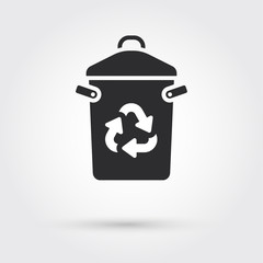 Recycle bin with recycle sign