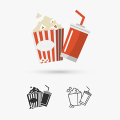 popcorn and drink icon