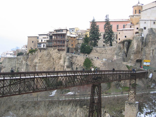 Beautiful snowy landscape in Cuenca, Spain 