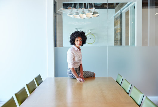 Portrait of African American Businesswoman in Boardroom
