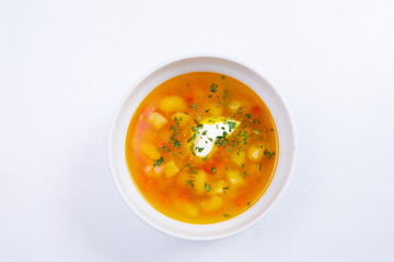 vegetable soup with sour cream