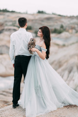 Fototapeta na wymiar mystical wedding with owls and unusual place