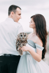 mystical wedding with owls and unusual place