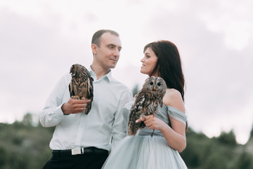 mystical wedding with owls and unusual place