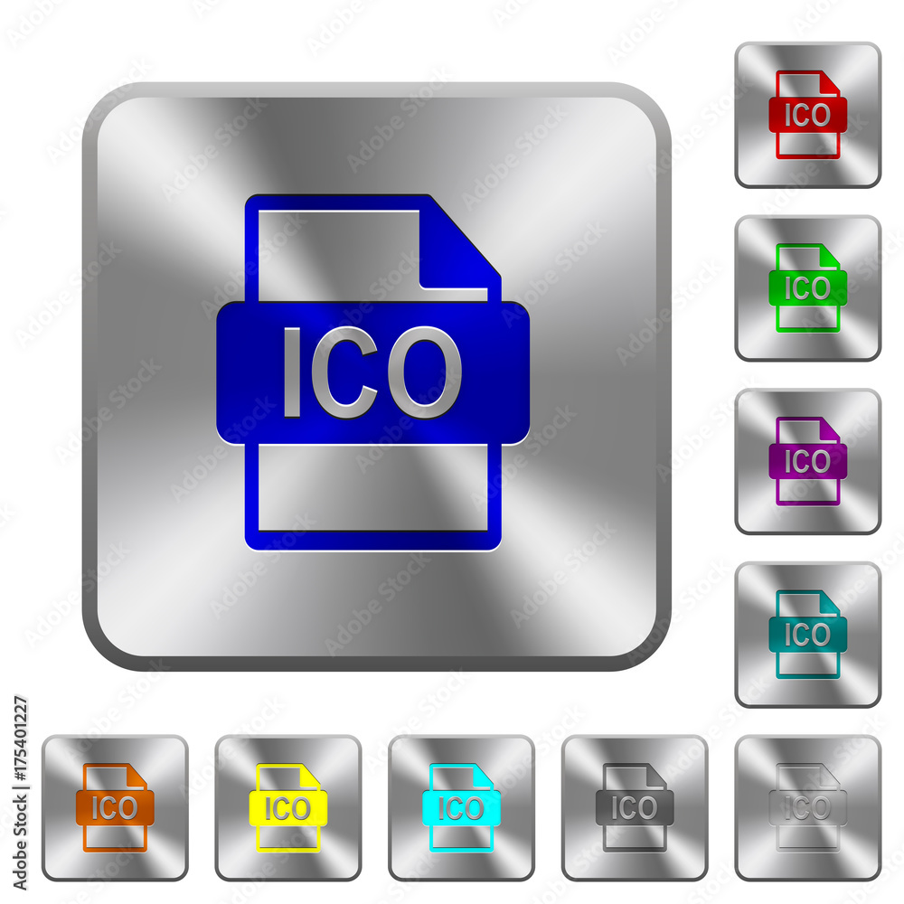 Poster ico file format rounded square steel buttons
