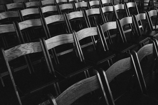 Rows of Wooden Chairs for an event