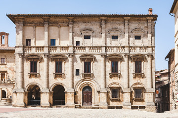 Stone Palace in an Old Town of Tuscany, Italy