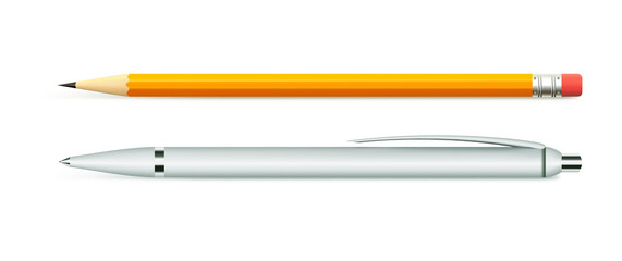 Business set of stationery items, pen and pencil