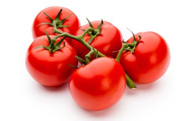Tomato isolated on white background.
