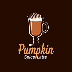 Pumpkin Spice Latte Logo Design Background