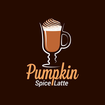 Fototapeta Pumpkin Spice Latte Logo Design Background
