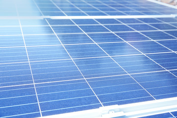 Solar panels outdoors, closeup