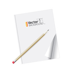 white magazine template, mockup with a pencil