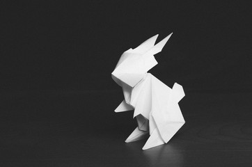White paper rabbit origami