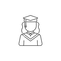 graduate female avatars icon