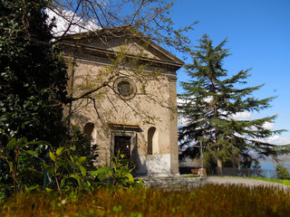 Santa Maria del riposo church, Bracciano / View of ancient and little church of Santa Maria del riposo in Bracciano, a little, nice village near Rome, Italy in a clear, sunny day