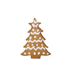 christmas trees cookie gingerbread isolated on a white background