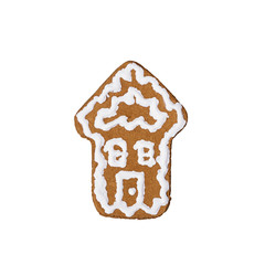 christmas house gingerbread cookie isolated on a white background