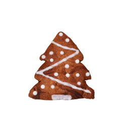 christmas trees cookie gingerbread isolated on a white background