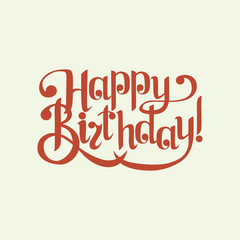happy birthday sign.Hand drawn lettering. Greeting card with calligraphy.