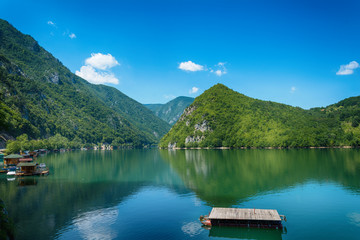 Naklejka premium Perucac Lake View In Tara National Park, Serbia