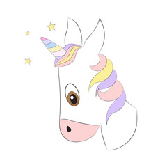 Donkey Unicorn isolated on white background. Design for children.