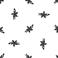 Vanilla sticks with a flower pattern seamless black