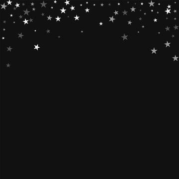 Random falling stars. Abstract top border with random falling stars on black background. Brilliant Vector illustration.