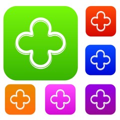 Slice of pepper set color collection