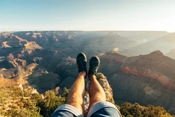 Papier Peint photo Lavable Canyon selfie jambes au parc national du grand canyon, arizona