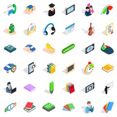 Dialog icons set, isometric style