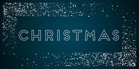 Fototapeta na wymiar Christmas greeting card. Random falling white dots background. Random falling white dots on blue background.pretty vector illustration.