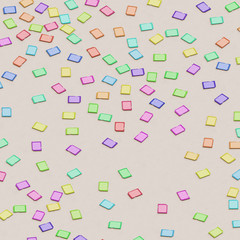 Isometric perspective on scattered vibrantly colored SD cards
