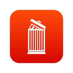 Resume thrown away in the trash can icon digital red