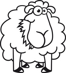 gras fressen hunger grinsen stehend glücklich lustig klein süß niedlich comic cartoon schaf ziege wolle bauer bock cool