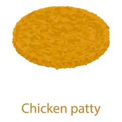 Chicken cutlet icon, isometric 3d style