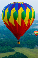 Red, Green and Yellow Hot Air Ballon