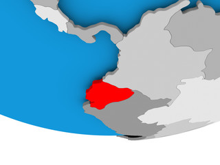 Fototapeta premium Ecuador on globe