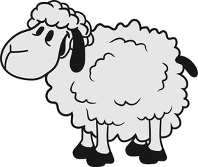 glücklich lustig klein süß niedlich comic cartoon schaf ziege wolle bauer bock müde cool