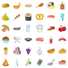 Mitten icons set, cartoon style